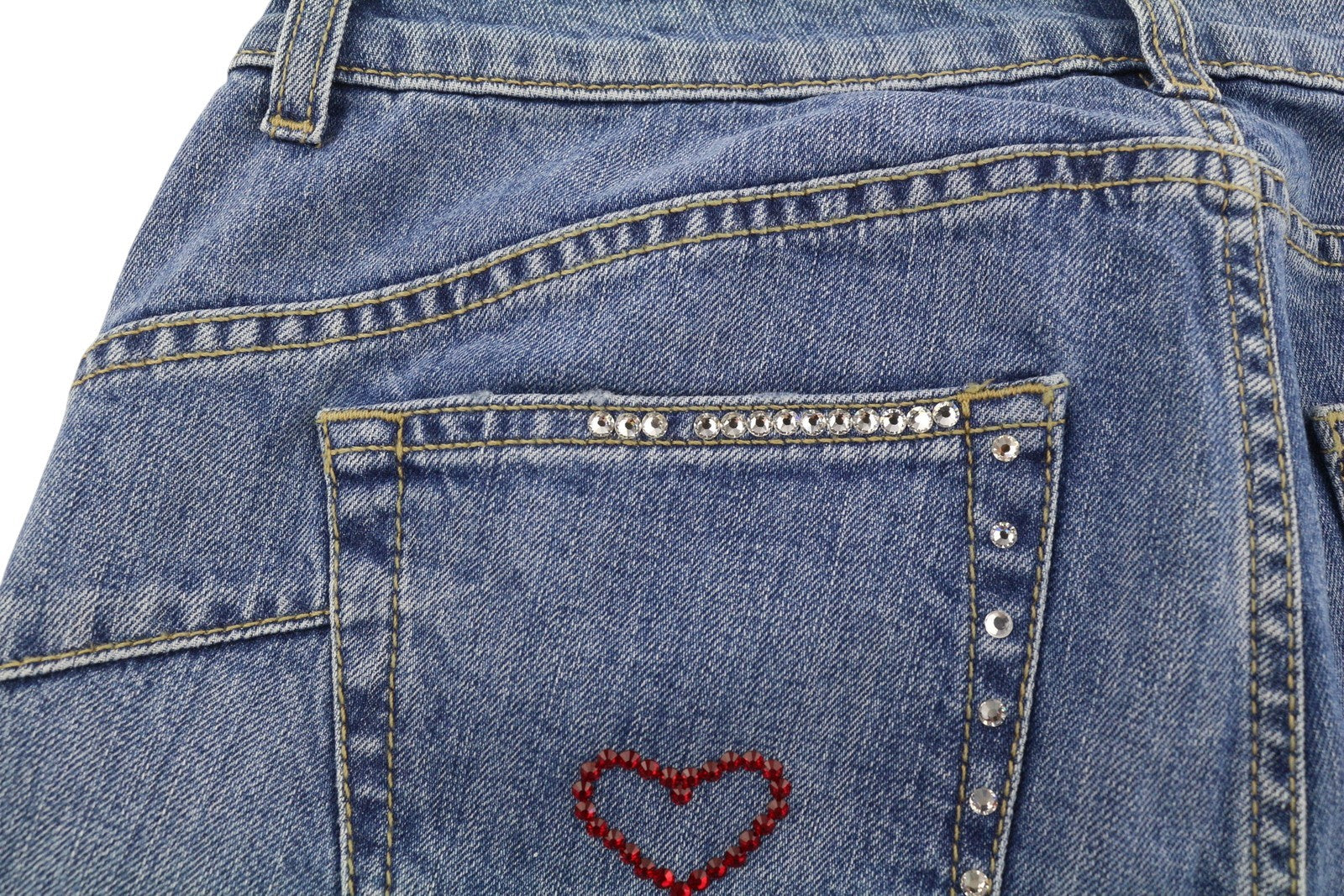 LIU JO Fly Women's Jeans W28 Blue Patterned Bootcut Washed Ankle Fit