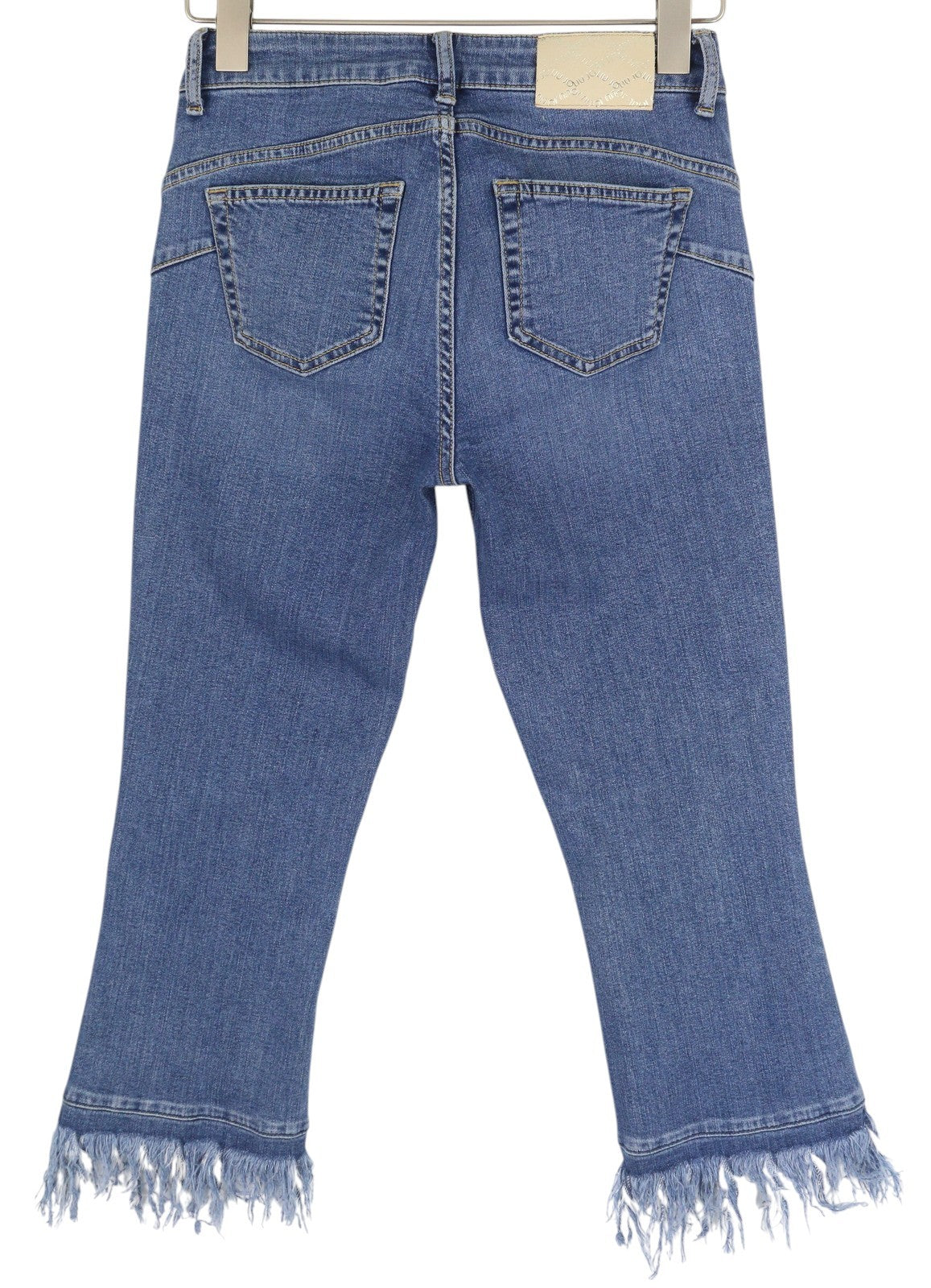 LIU JO Fly Women's Jeans W28 Blue Distressed Ripped Washed Ankle Zip