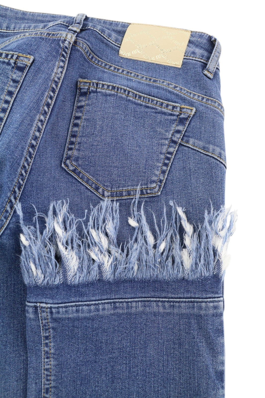 LIU JO Fly Women's Jeans W28 Blue Distressed Ripped Washed Ankle Zip