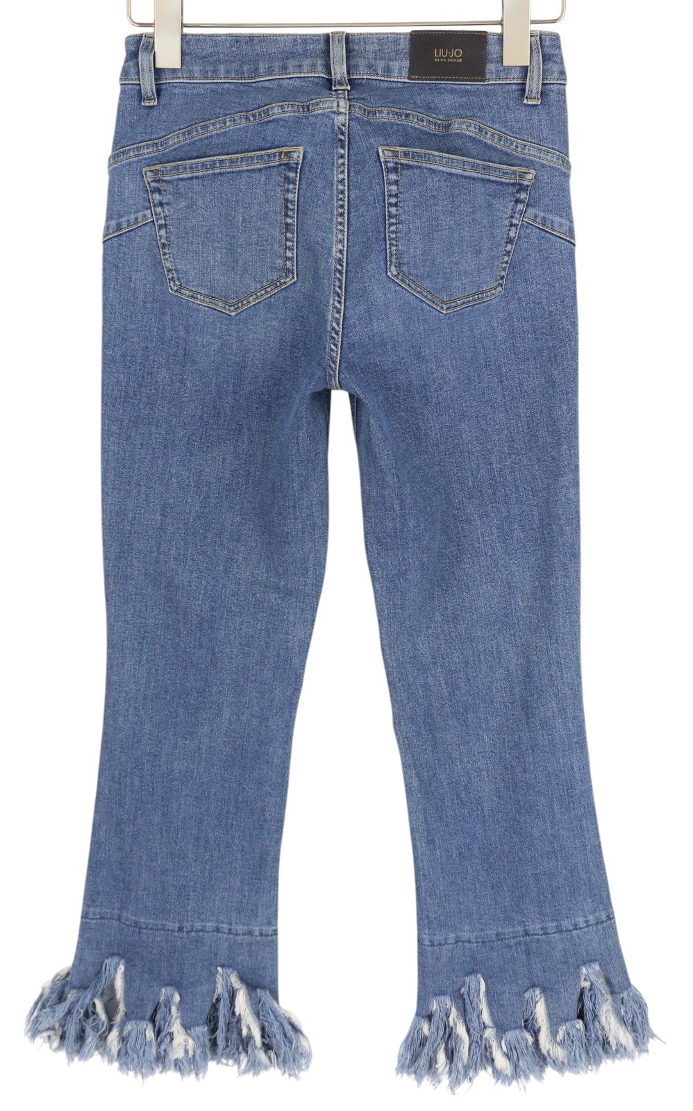 LIU JO Fly Women's Jeans W28 Blue Ripped Distressed Washed Ankle Zipper