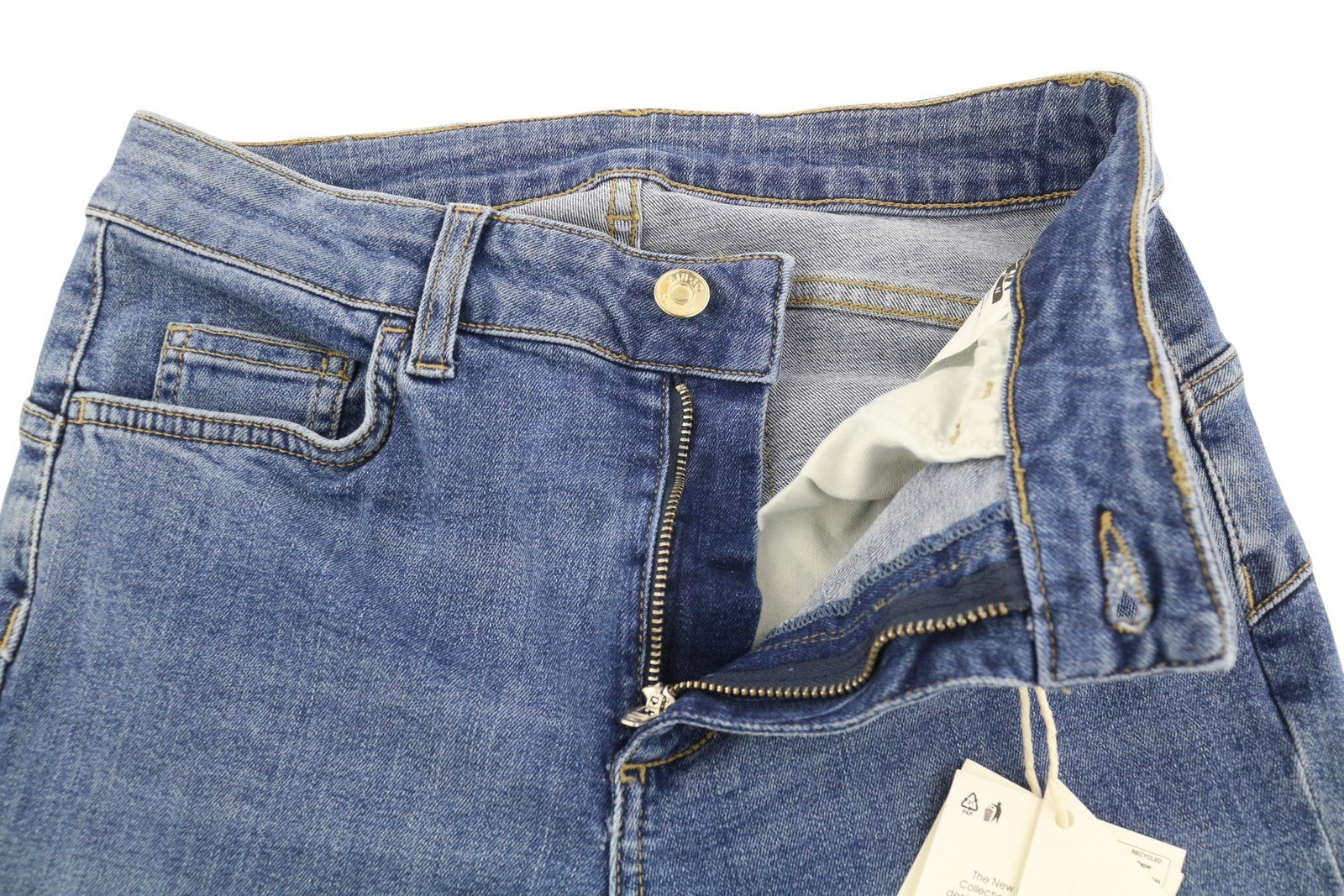 LIU JO Fly Women's Jeans W28 Blue Ripped Distressed Washed Ankle Zipper