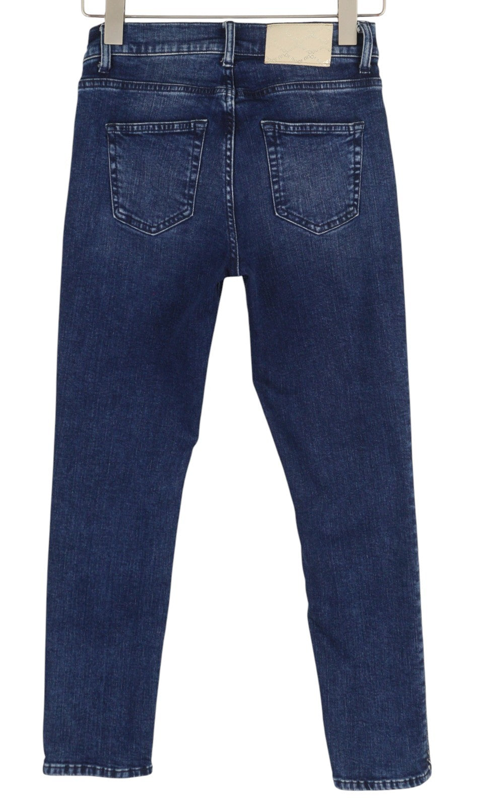 LIU JO Women's Jeans W27 Blue Skinny Fit Rhinestones Washed Ankle