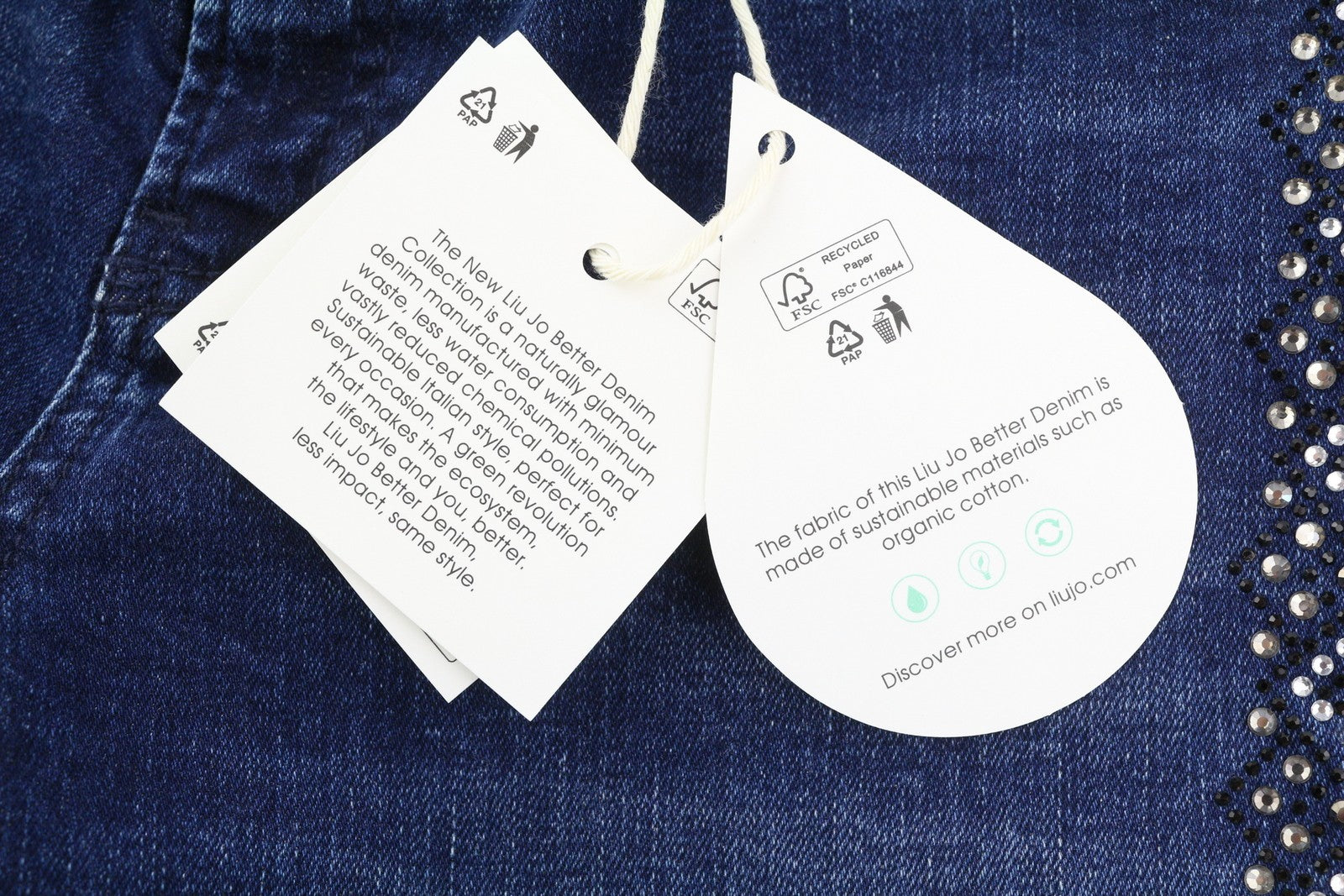 LIU JO Women's Jeans W27 Blue Skinny Fit Rhinestones Washed Ankle