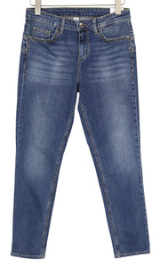 LIU JO Precious Women's Jeans W28 L30 Blue Washed Rhinestone Bottom Up