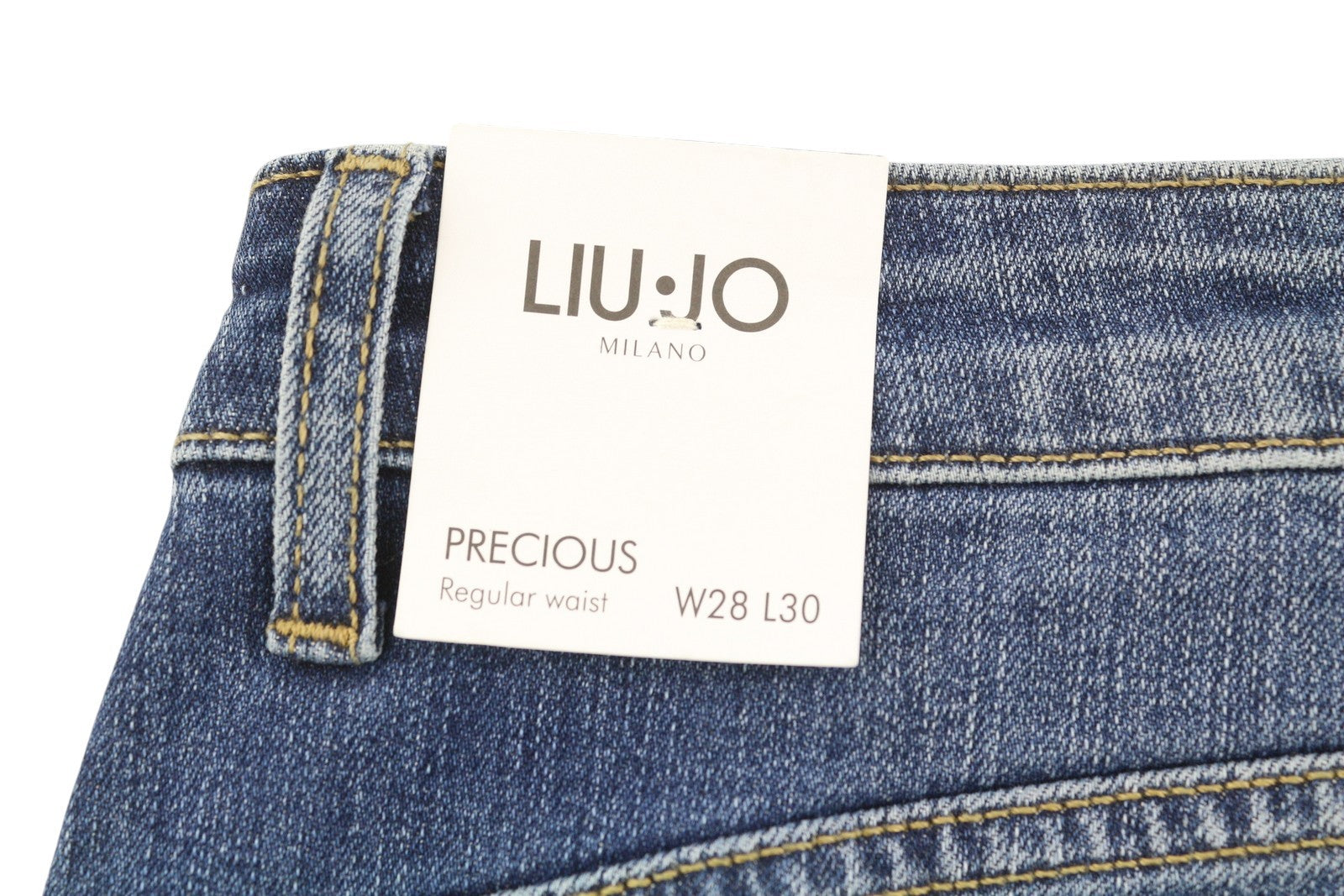 LIU JO Precious Women's Jeans W28 L30 Blue Washed Rhinestone Bottom Up