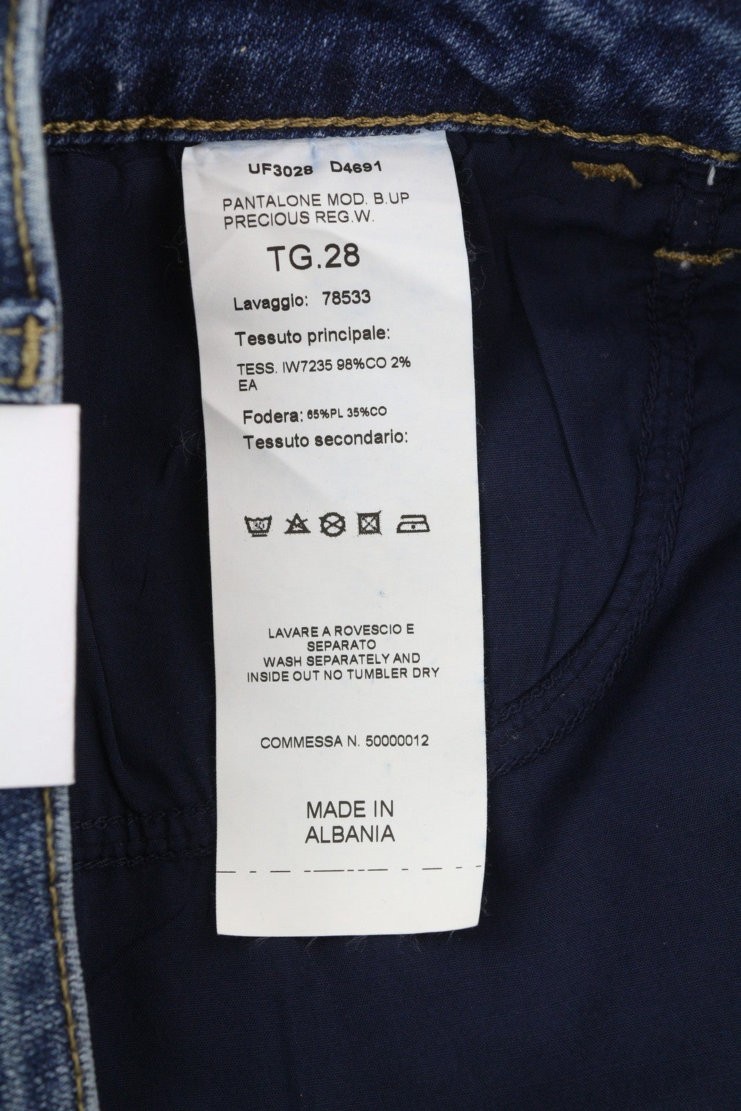 LIU JO Precious Women's Jeans W28 L30 Blue Washed Rhinestone Bottom Up