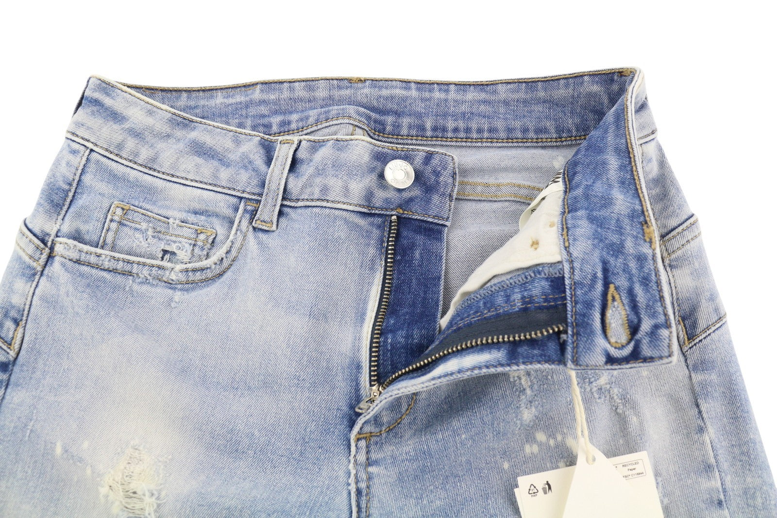 LIU JO Ideal Women's Jeans W28 Blue Washed Ripped Skinny Stretch Fit