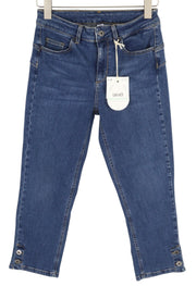 LIU JO Women's Jeans W29 Blue Washed Stretch Capri High Waist Regular