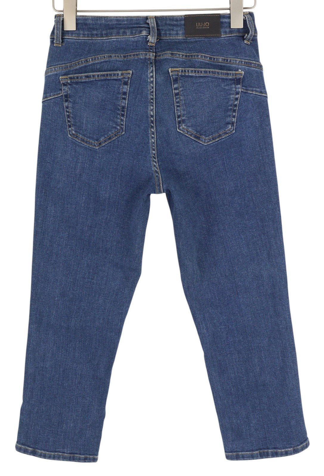 LIU JO Women's Jeans W29 Blue Washed Stretch Capri High Waist Regular