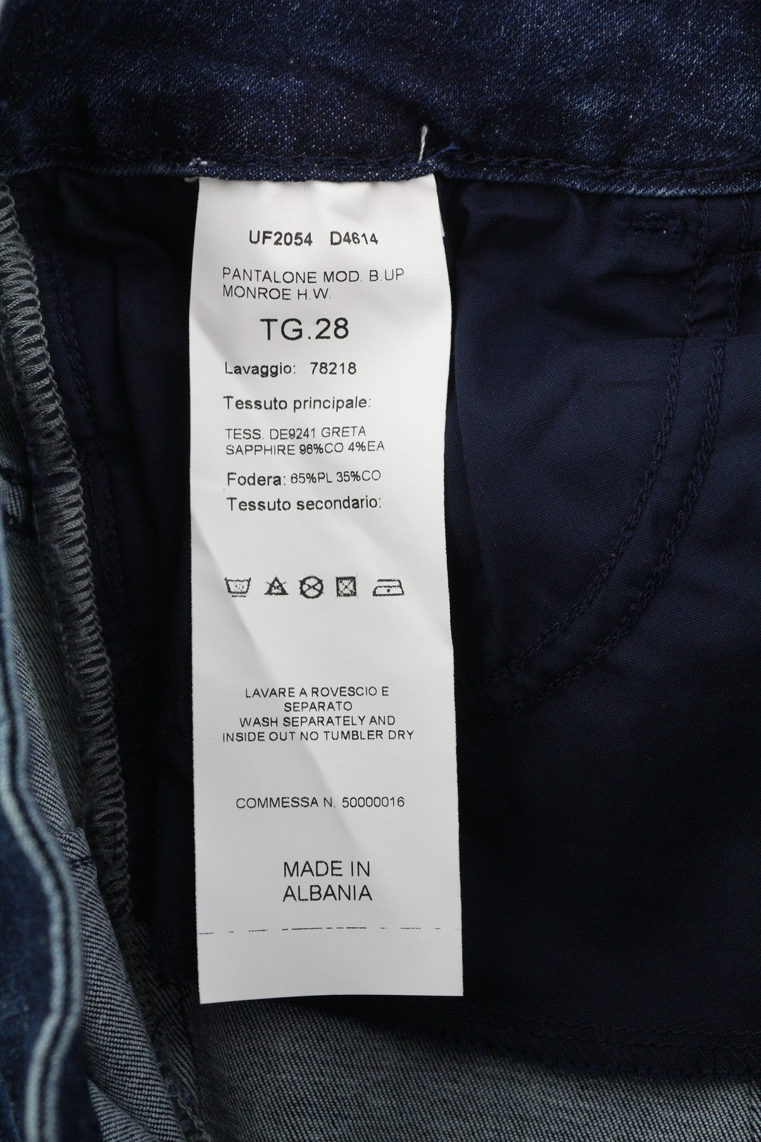 LIU JO Monroe Women's Jeans W28 Blue Washed Straight High Waist Ankle