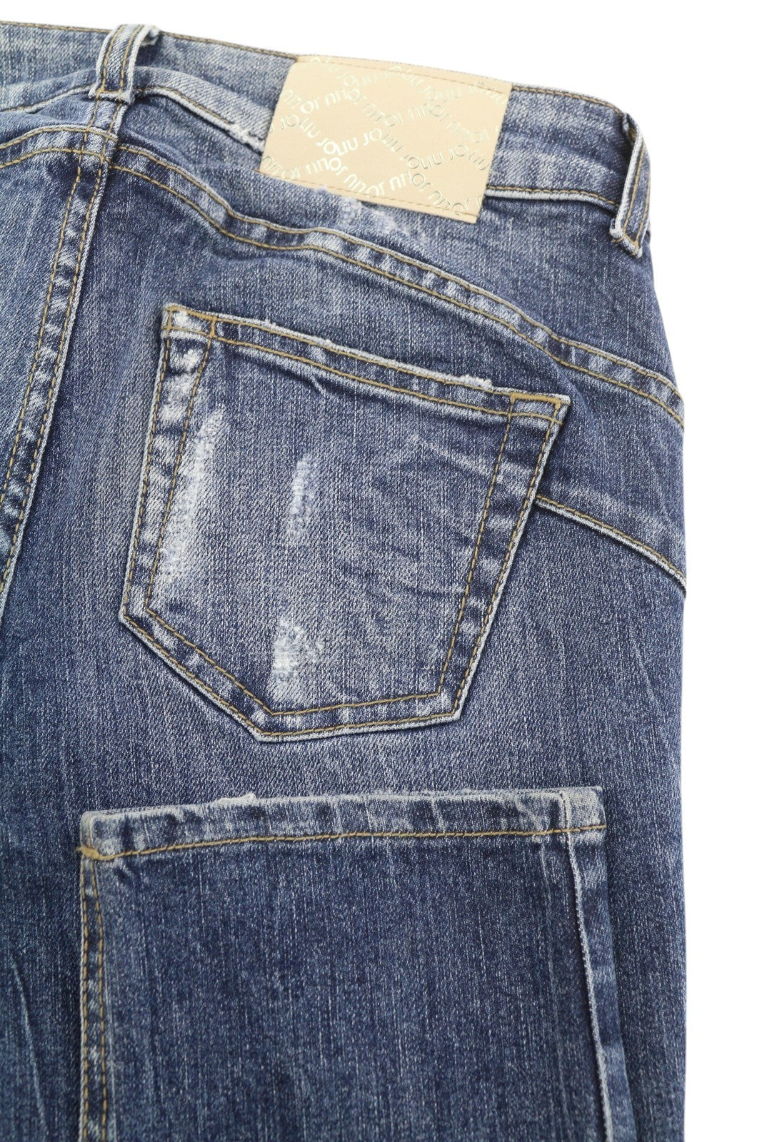 LIU JO Magnetic Women's Jeans W28 Blue Ripped Skinny Rhinestone Detail