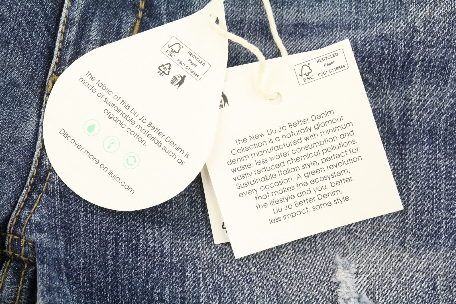 LIU JO Magnetic Women's Jeans W28 Blue Ripped Skinny Rhinestone Detail