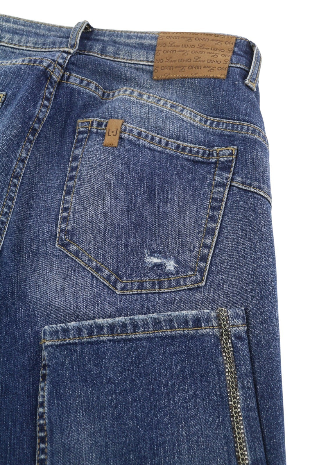 LIU JO Precious Women's Jeans W28 Blue Skinny Fit Ripped Distressed