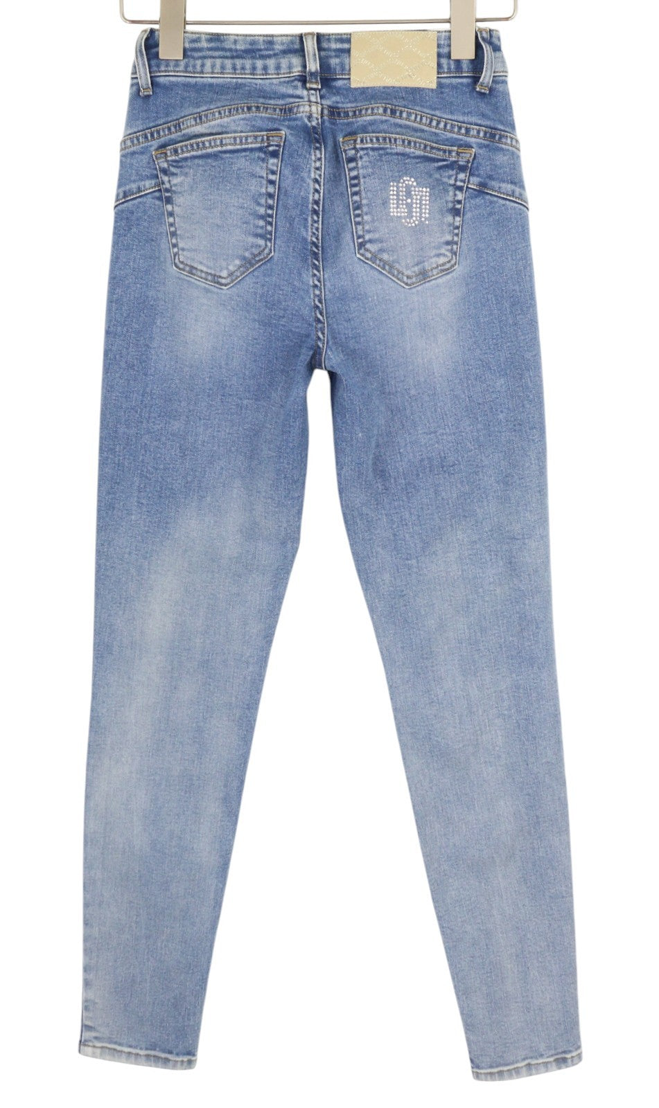 LIU JO Women's Jeans W28 Blue Skinny Washed High Waist Zip Fly Pockets