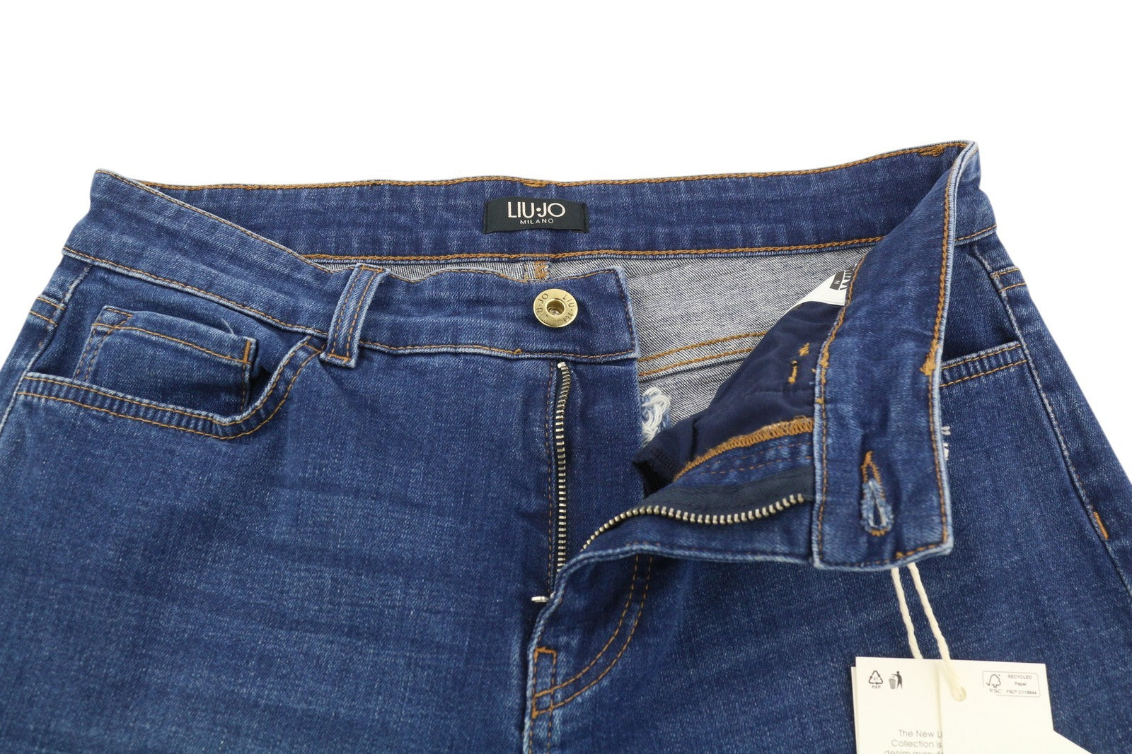 LIU JO Tasche Risvolto Women's Jeans W30 L29 Blue Straight Fit Washed