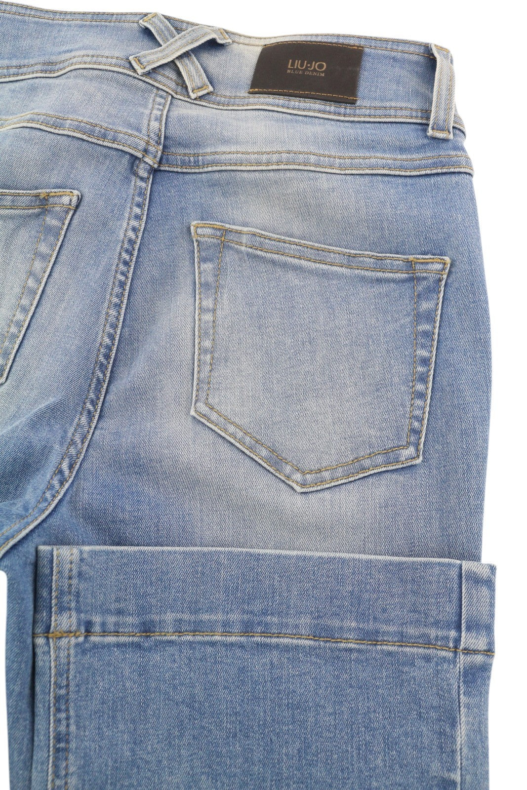 LIU JO Boot Cut Cropped Women's Jeans W28 Blue Washed High Waist Zip