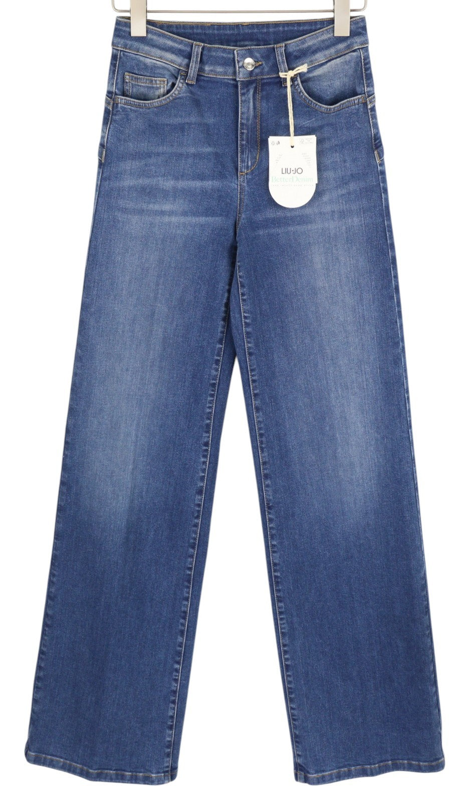 LIU JO New Flare Women's Jeans W28 Blue Washed High Waist Straight Fit