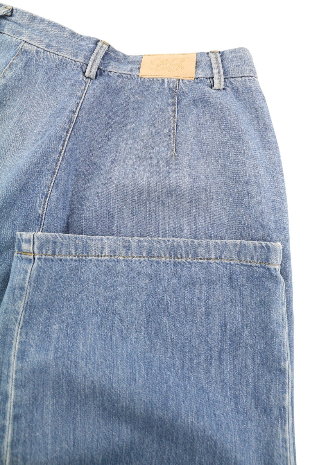 LIU JO Women's Jeans W27 Light Blue Straight Fit Zip Fly High Waist Logo