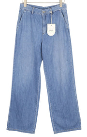 LIU JO Women's Jeans W30 Blue Chino Style High Waist Straight Zip Fly