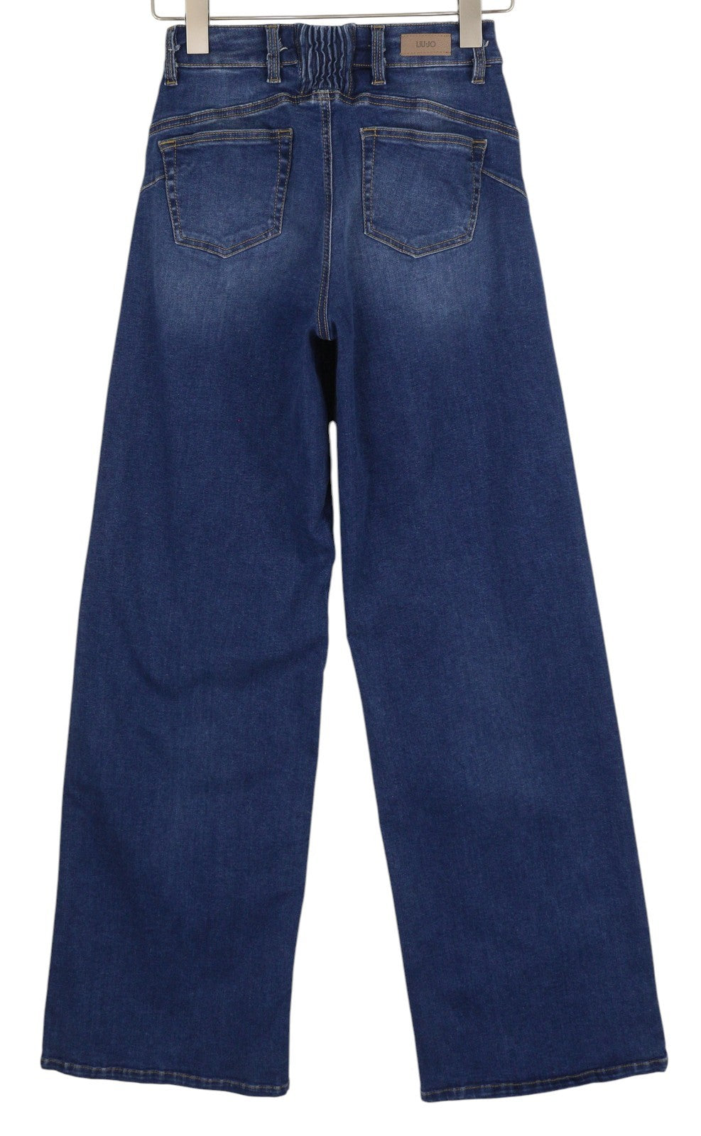 LIU JO Women's Jeans W28 Blue Flared Fit High Waist Zip Fly Logo