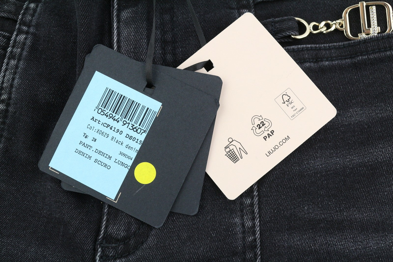 LIU JO Lungo Women's Jeans W28 Black Washed High Waist Bootcut Zip Fly