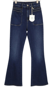 LIU JO Women's Jeans W28 Blue Fade Effect Bootcut High Waist Zip Fly