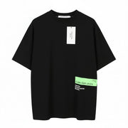 CALVIN KLEIN Men T-Shirt M Black Cotton Tricot Thick Logo Crew Neck Short Sleeve