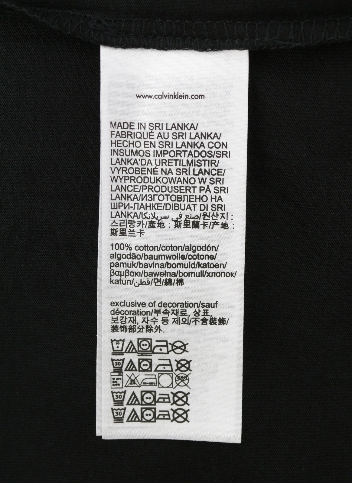 CALVIN KLEIN Men T-Shirt M Black Cotton Tricot Thick Logo Crew Neck Short Sleeve