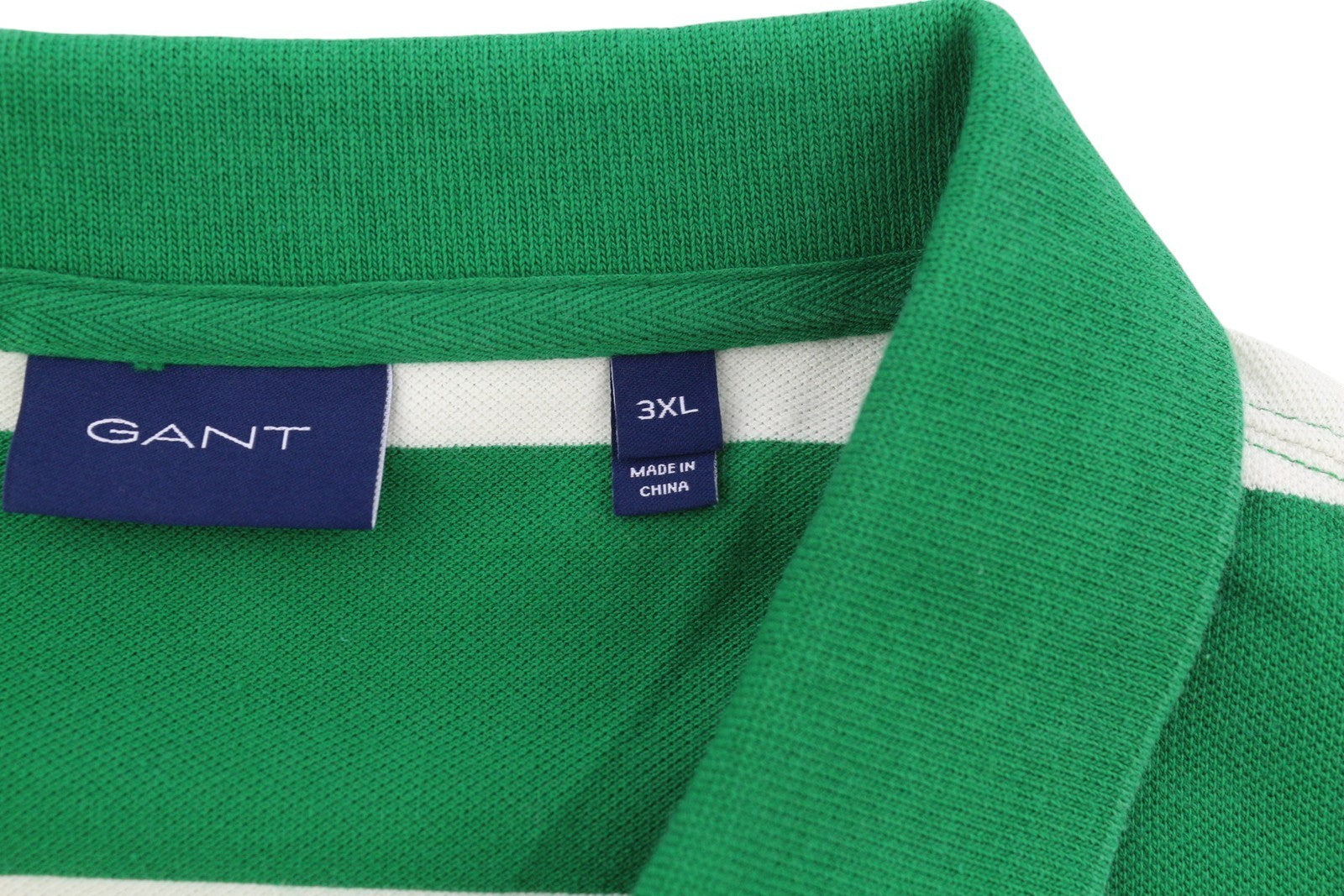 GANT Printed Barstripe Pique Rugger Men Polos 3XL Lavish Green Polo Neck