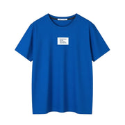 CALVIN KLEIN Men T-Shirt 2XL Blue Cotton Tricot Front Logo Short Sleeved