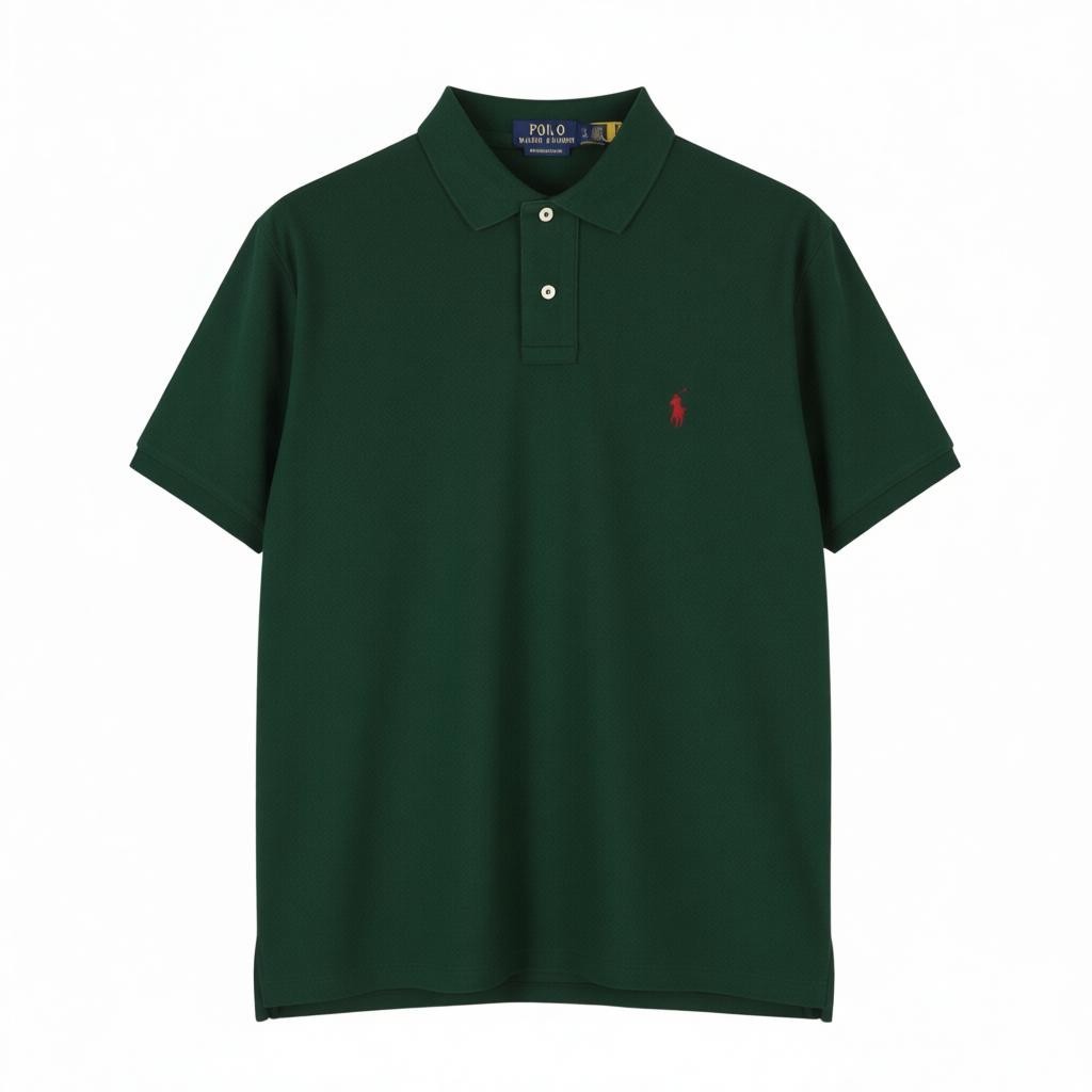 RALPH LAUREN Custom Slim Fit Men Polos XS Green Embroidered Logo Short Sleeved