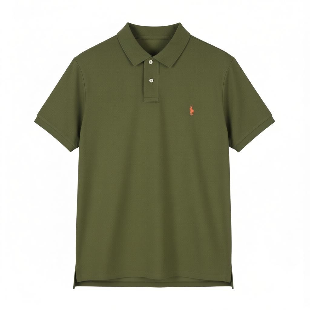 RALPH LAUREN Slim Fit Men Polos XL Dark Green Embroidered Logo Short Sleeve