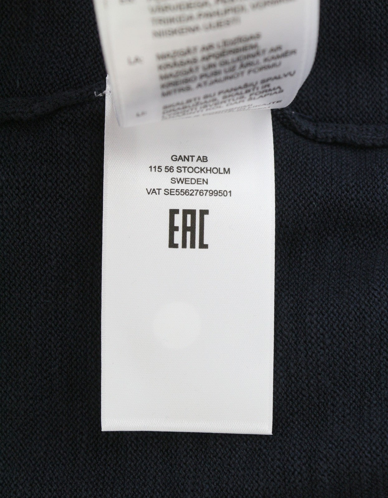 GANT Cotton Flamme Men T-Shirt 2XL Evening Blue Tight-Knit Short Sleeve