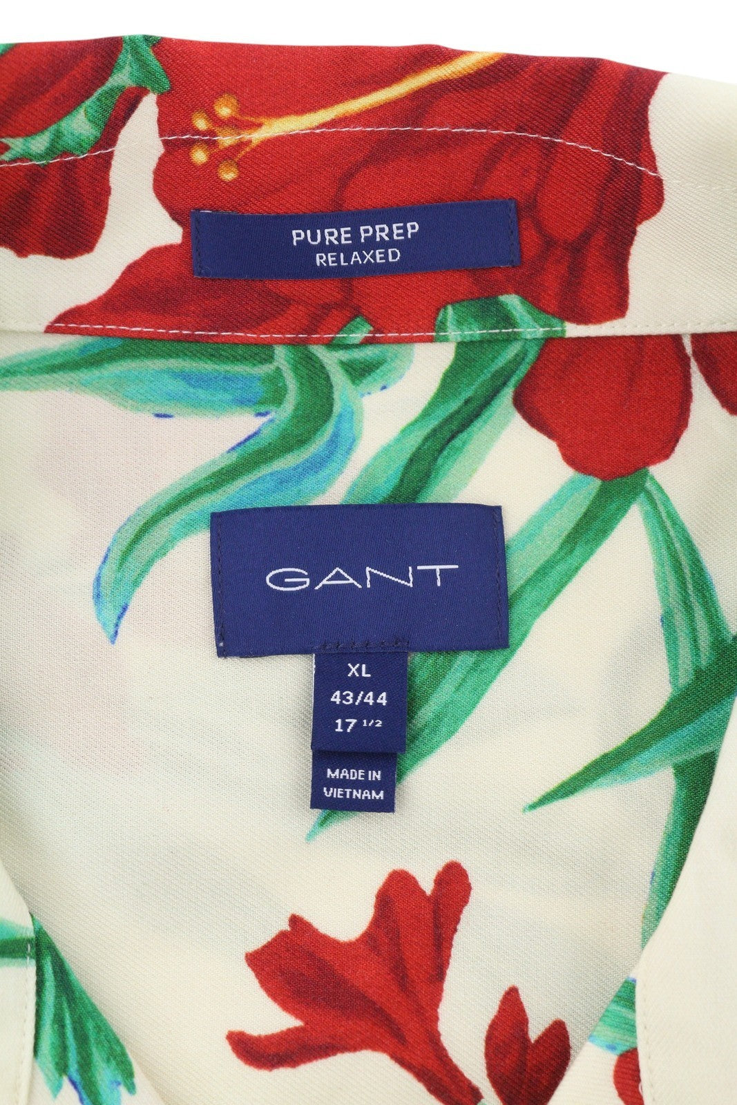 GANT Pure Prep Relaxed Men Shirt XL Short Sleeve Floral Print Button-Up RRP150