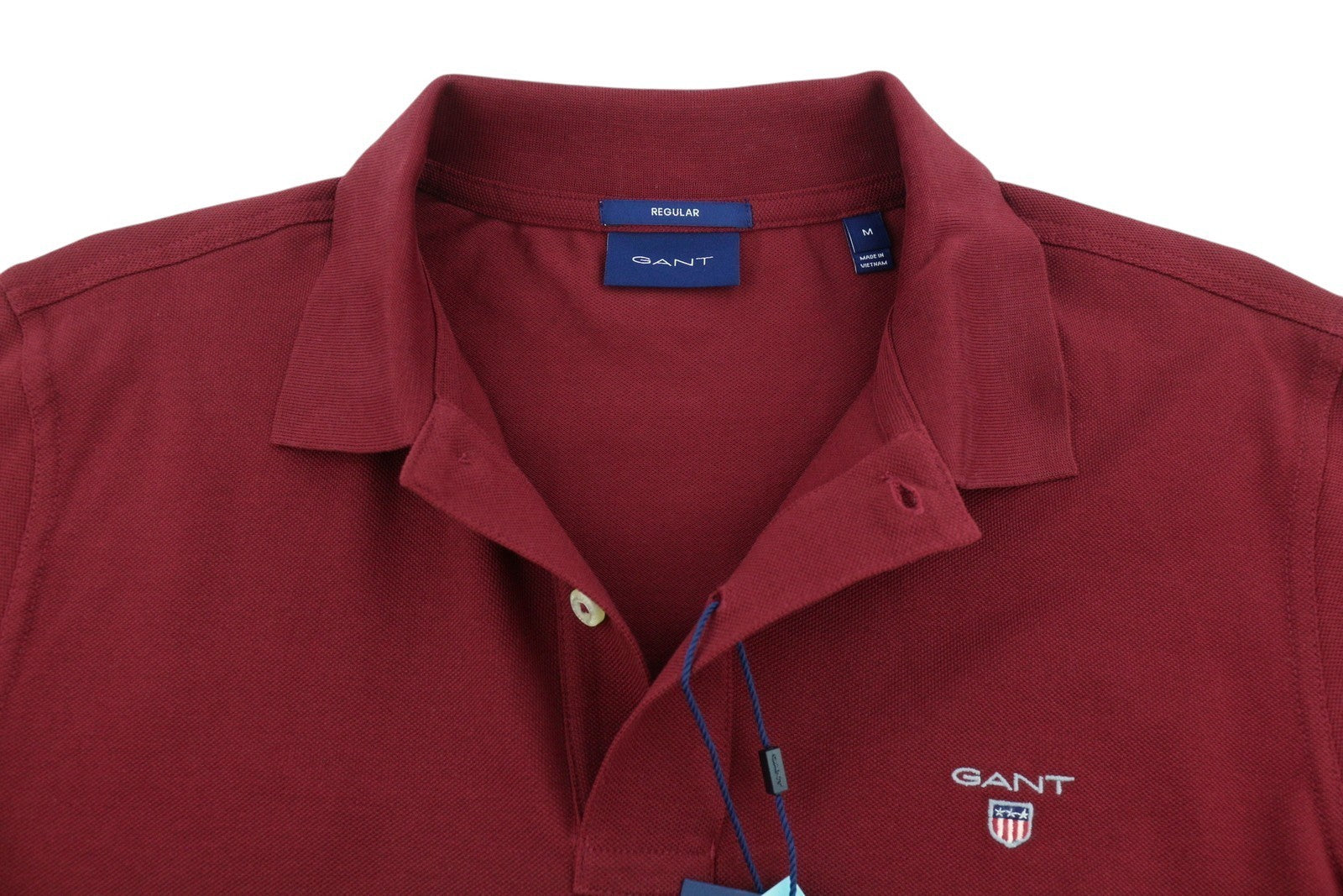 GANT Original Pique LS Rugger Men T-Shirt M Plumped Red Logo Polo Long Sleeve