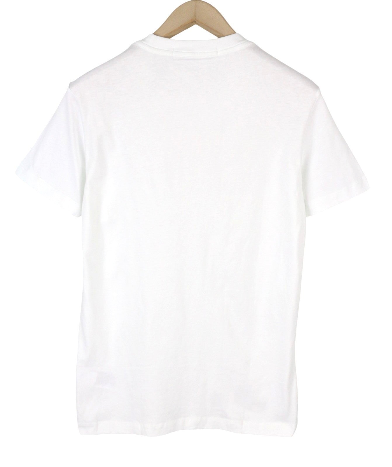 CALVIN KLEIN Men T-Shirt M White Cotton Tricot Front Logo Short Sleeved