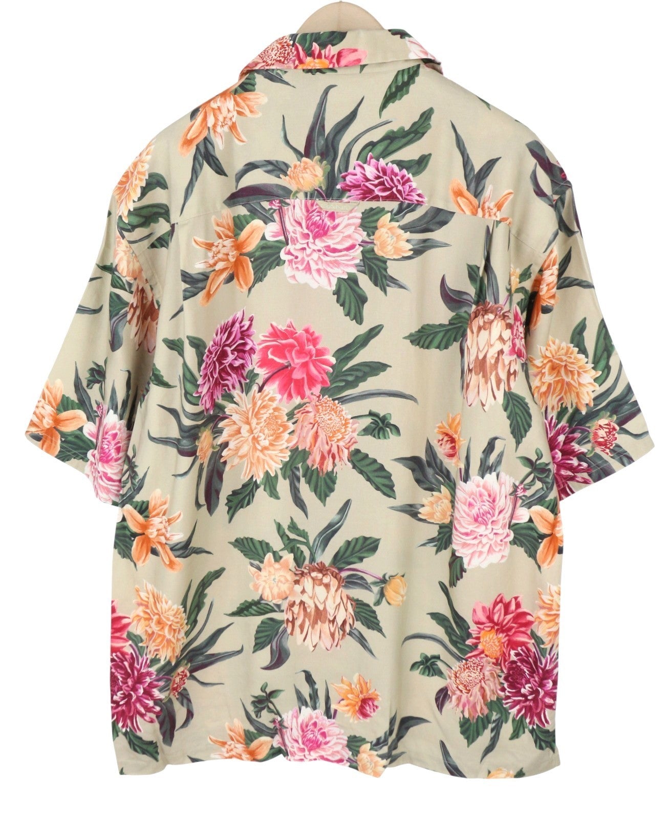 GANT Rel Dahlia Print Camp Collar Men Shirt L Plaza Taupe Relaxed Floral RRP180