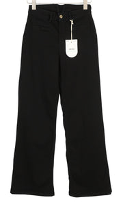 LIU JO Women Jeans W29 Black Denim High Waist Bootcut Zip Fly Logo Detailing