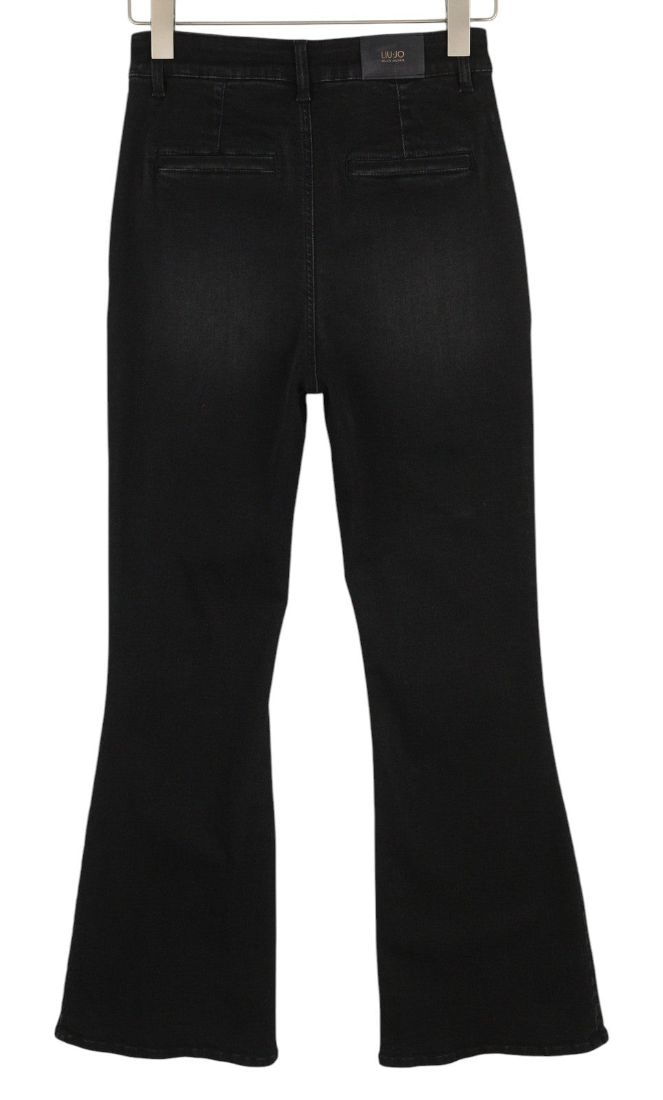 LIU JO Women Jeans W28 Black Fade Wash Bootcut Zip Fly High Waist Denim