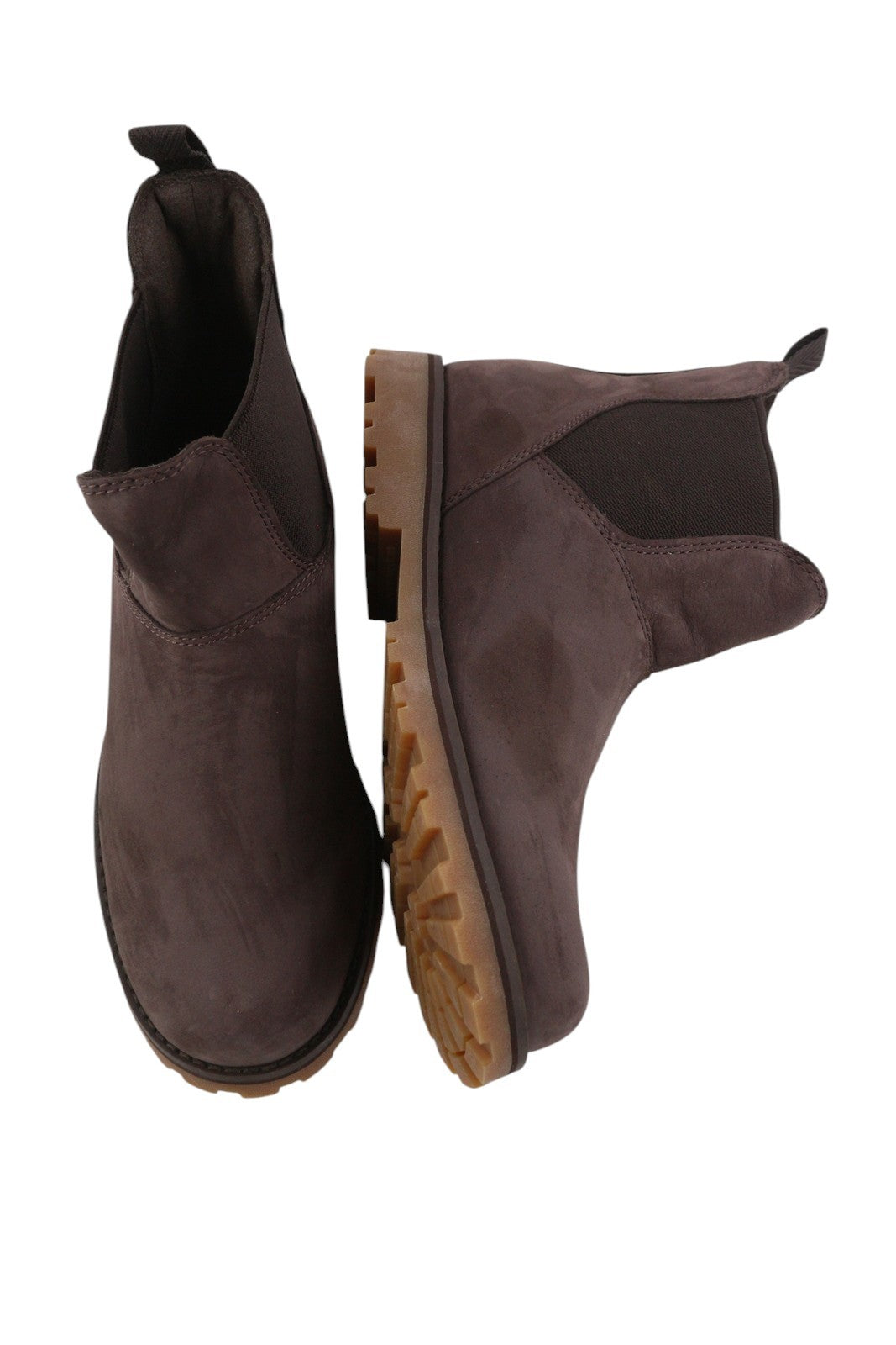 TIMBERLAND A2BRA Boy Boots EU36/37 Brown Leather Almond Toe Ankle Fit