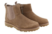 TIMBERLAND A2HHR Boy Boots EU37/38 Brown Leather Zip Almond Toe Design