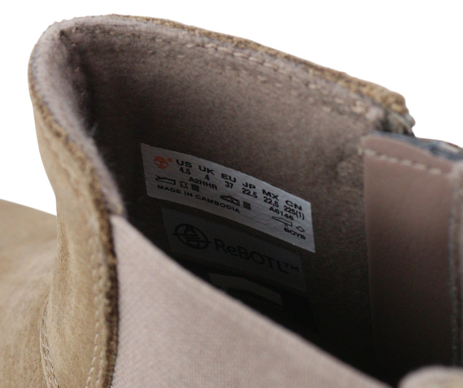 TIMBERLAND A2HHR Boy Boots EU37/38 Brown Leather Zip Almond Toe Design