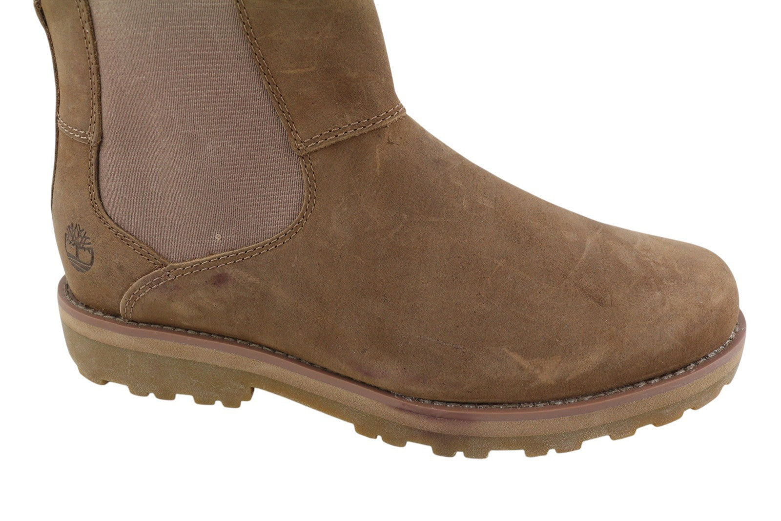 TIMBERLAND A2HHR Boy Boots EU37/38 Brown Leather Zip Almond Toe Design