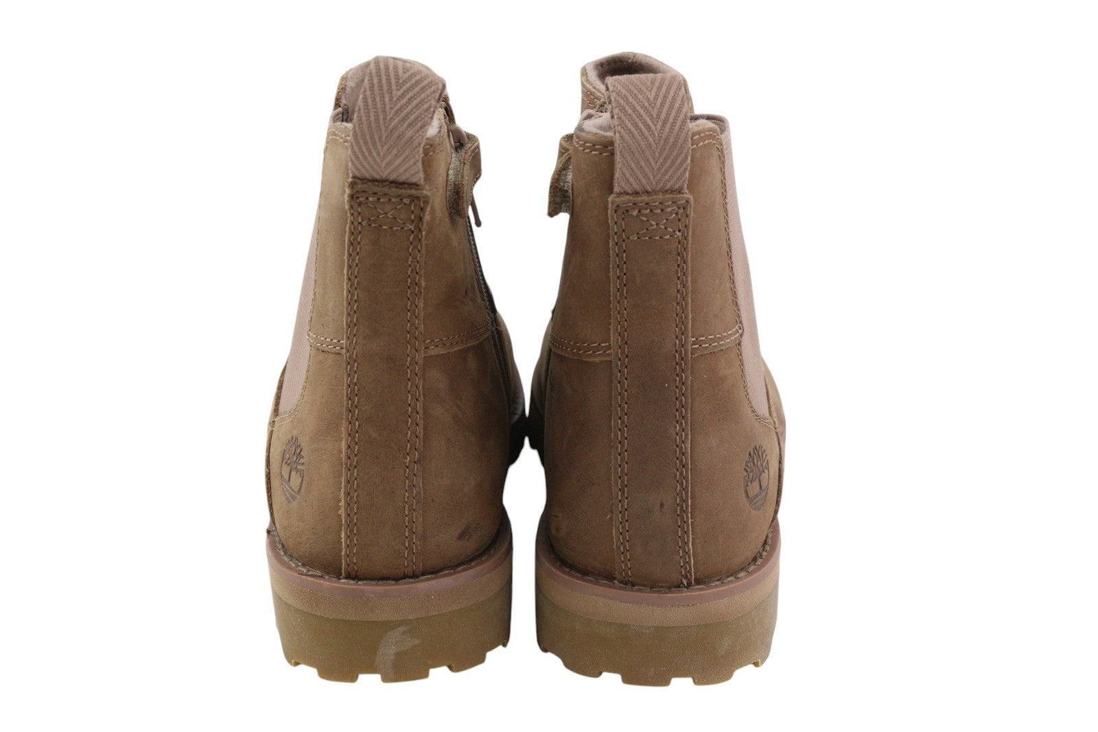 TIMBERLAND A2HHR Boy Boots EU37/38 Brown Leather Zip Almond Toe Design