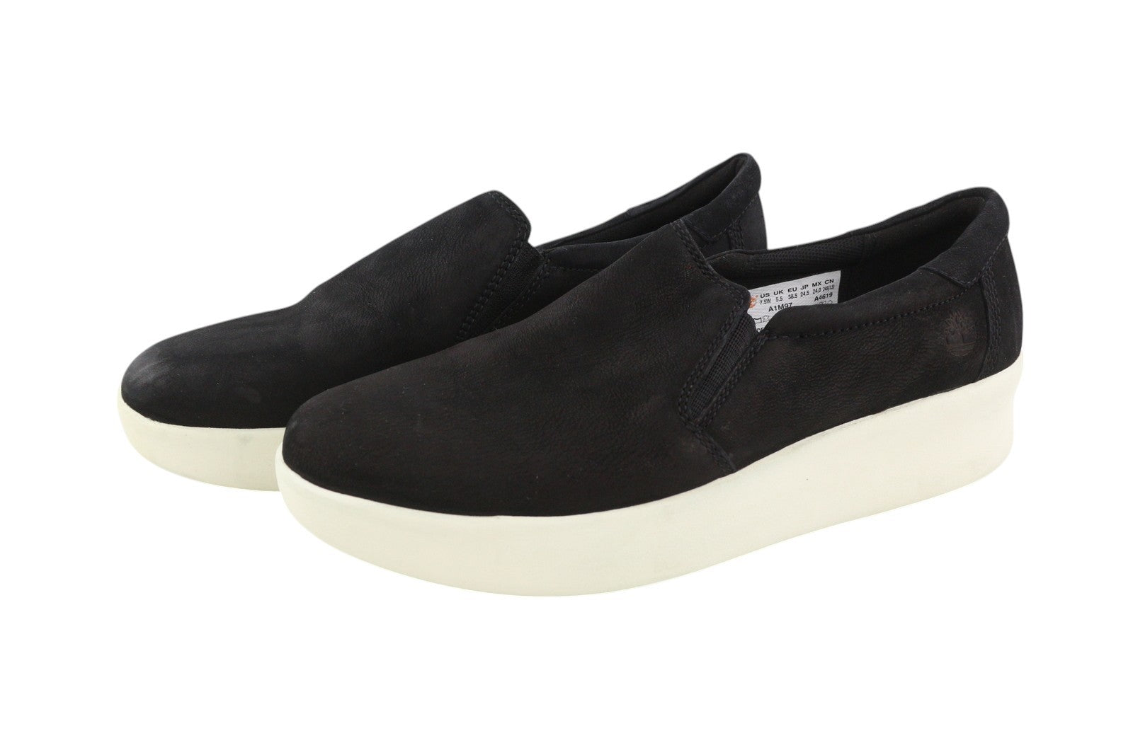 TIMBERLAND A1M97 Women Shoes EU38/38.5 Black Pull On Leather Casual Fit