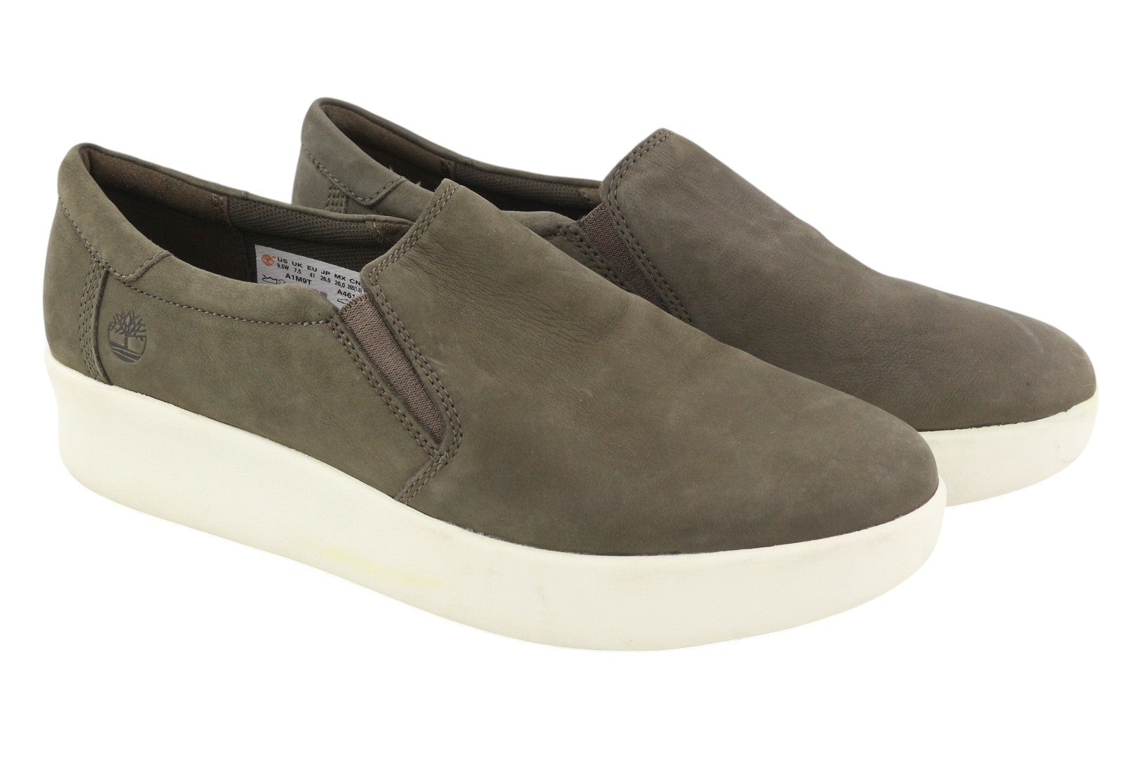 TIMBERLAND A1M9T Women Shoes EU40/41 Grey Pull On Leather Almond Toe