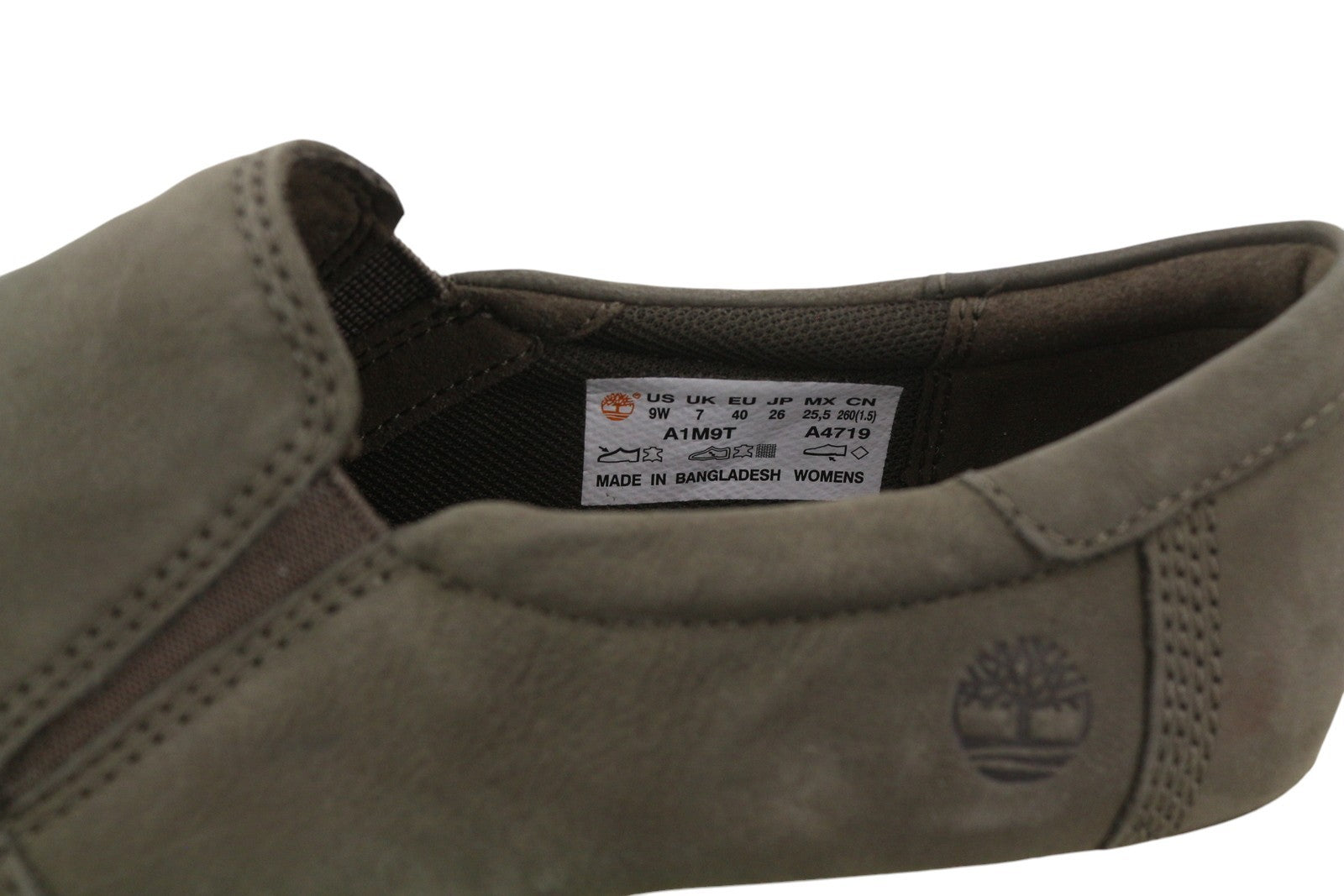 TIMBERLAND A1M9T Women Shoes EU40/41 Grey Pull On Leather Almond Toe