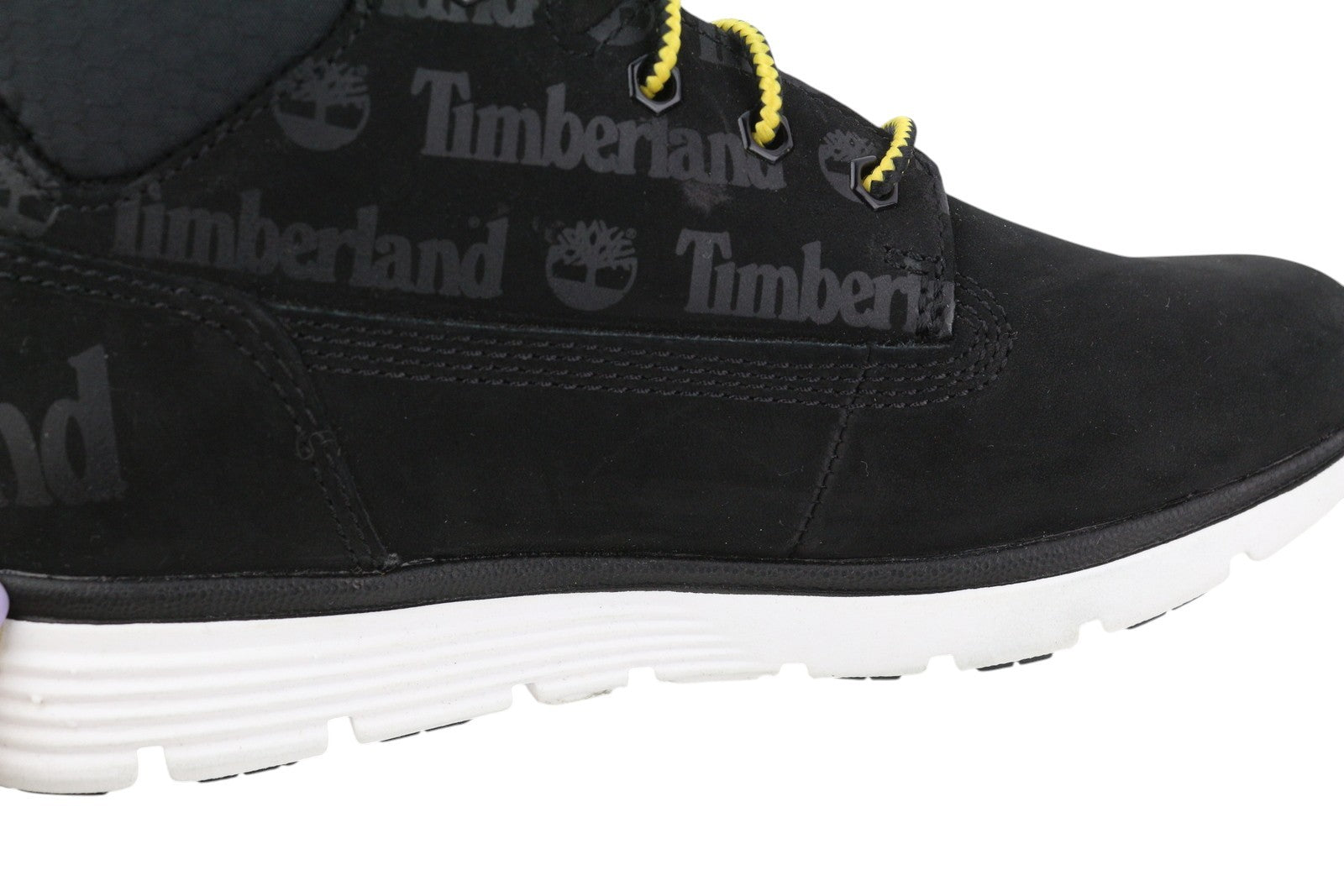 TIMBERLAND A2C3J Boy Boots EU32/33 Black Leather Lace Up ReBOTL Pattern