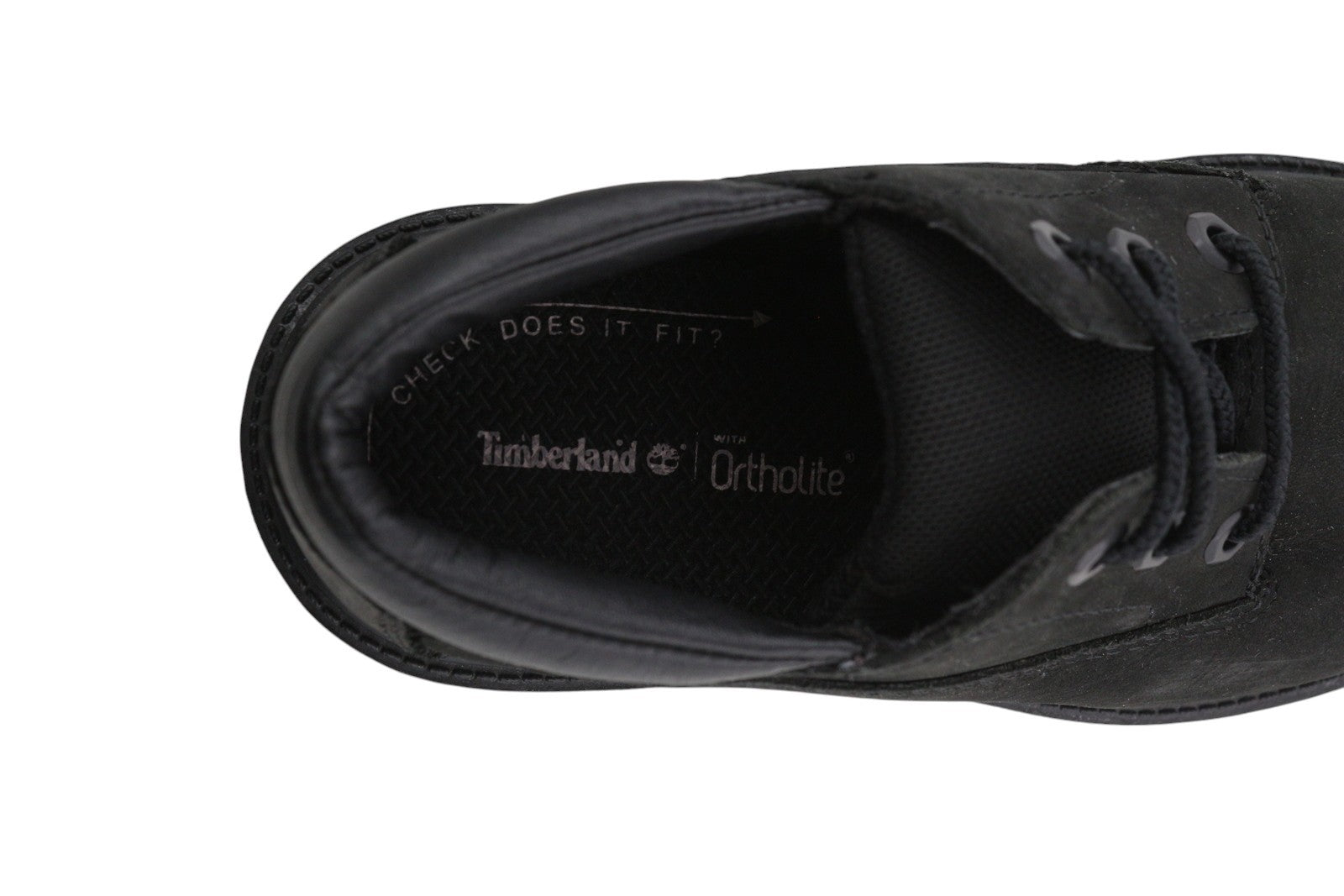 TIMBERLAND A1KN9 Boy Shoes EU31/32 Black Leather Ortholite Low Top Laced