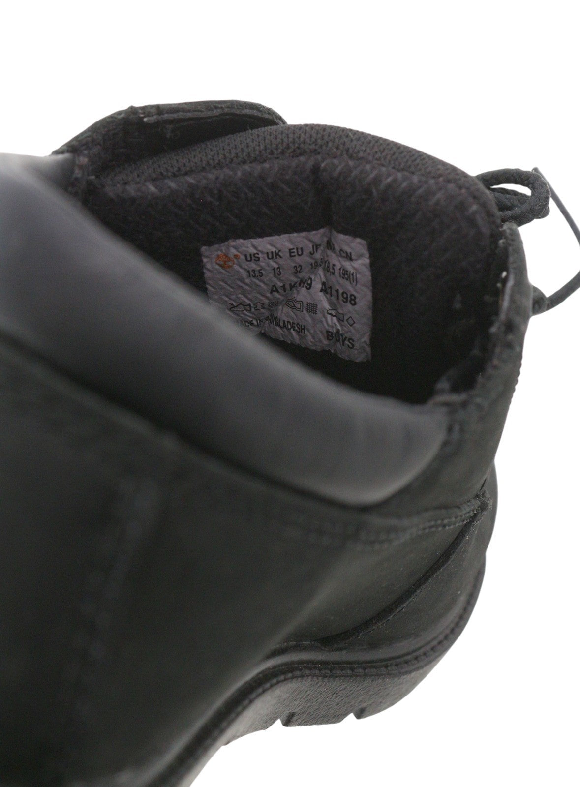 TIMBERLAND A1KN9 Boy Shoes EU31/32 Black Leather Ortholite Low Top Laced